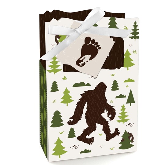 Big Dot of Happiness; Big Dot of Happiness Sasquatch Crossing - Bigfoot Party or Birthday Party Favor Boxes - Set of 12; Category:Favor Boxes; Image:1